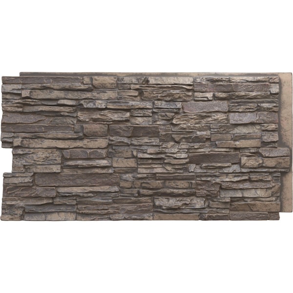 Ekena Millwork Canyon Ridge Stacked Stone, StoneWall Faux Stone Siding Panel PNU24X48CNCR - main